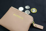 Personalized Saffiano Coin Pouch - Nude