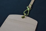 Personalized Saffiano ID Cardholder Lanyard - Nude