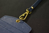 Personalized Saffiano ID Cardholder Lanyard - Navy - Self Pick Up