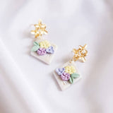 Pastel Pearlescent #8 Polymer Clay Gold Handmade Earring