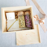 Flower Tea Pine Wood Gift Set 08