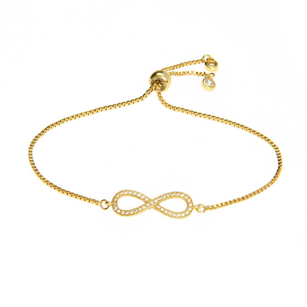 Infinity Gold Cuff Bracelet, Open Cuff Bangle, Adjustable Stacking Bra –  GemMartUSA