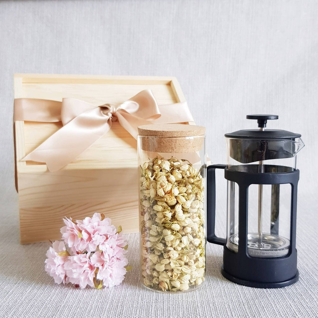 Flower Tea Pine Wood Gift Set 01 - Jasmine