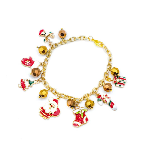Golden Christmas Charm Bracelet  - Christmas 2025