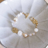 Lustrous Pearl Handmade Gold Bracelet #1