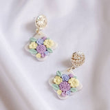 Pastel Pearlescent #9 Polymer Clay Gold Handmade Earring