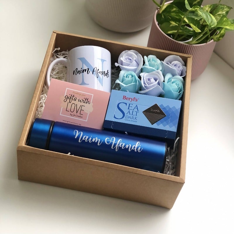 Personalised Gift Box for Him With Soap Roses
