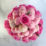 Fruit Bouquet - Forever Love Chocolate Dipped Strawberry with Rose Flower Arrangement