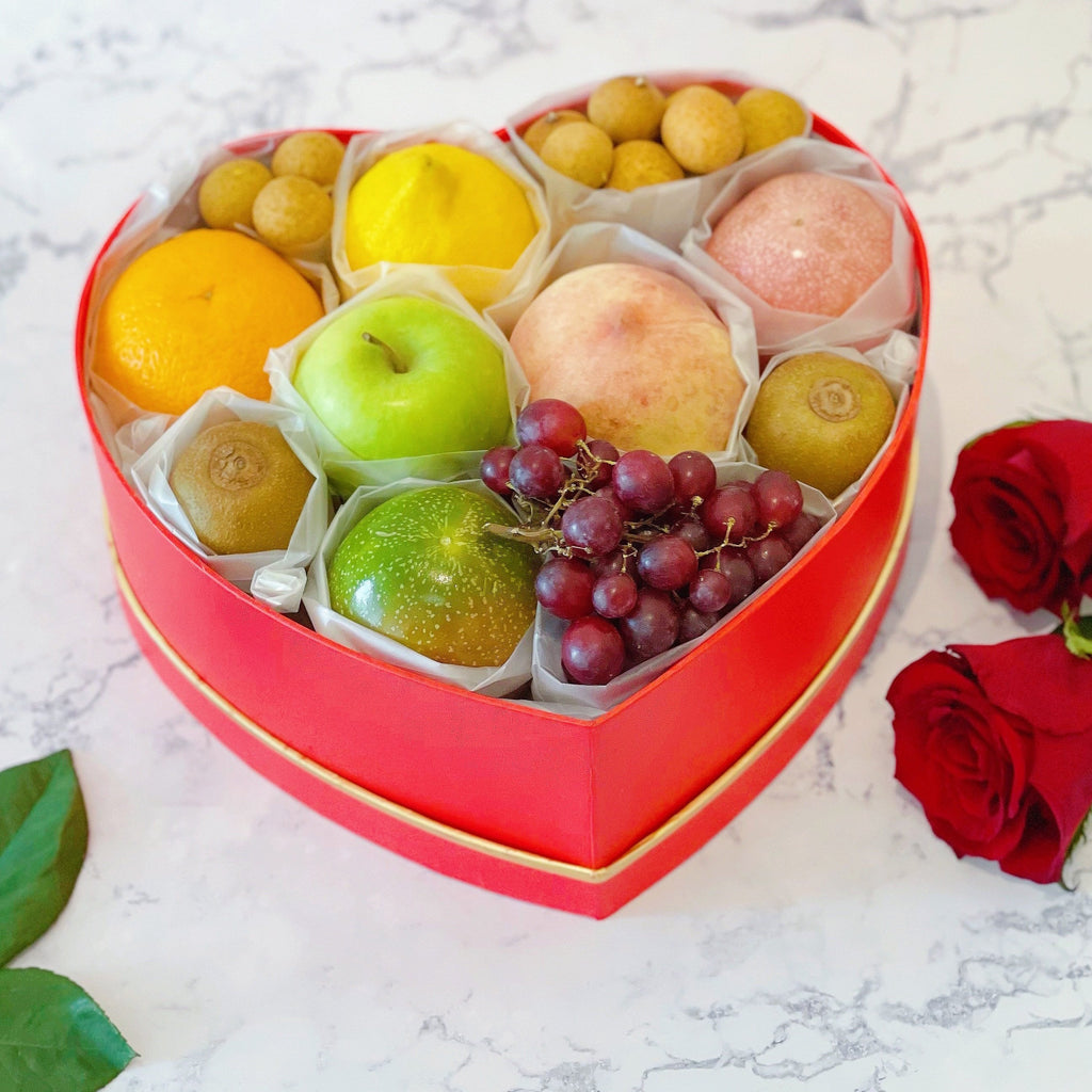 Fresh Fruits Heart Box | Fresh Fruit Hamper | Fruit Basket Delivery Option