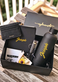 500ml Double Wall Vacuum Insulated Bottle With Leather Notebook And Leather Cardholder (Option To Add Pen And Wooden Box)  | (Islandwide Delivery)