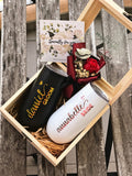 Personalized Couple Custom Wooden Box + Stemless Champagne Tumbler  | (Islandwide Delivery)