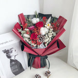 Everlasting Flower Bouquet (Real Preserved Roses and Dried Flowers)