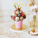 All About You - Fresh Chocolate Dipped Strawberry Fruit Bouquet Arrangement Pot