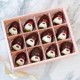 Penguin Party Chocolate Coated Strawberry Fruit Gift Box