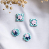 Cherry Blossom Stud Pack Polymer Clay Gold Handmade Earring