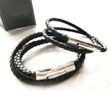 Braided Leather Bracelet - BLACK