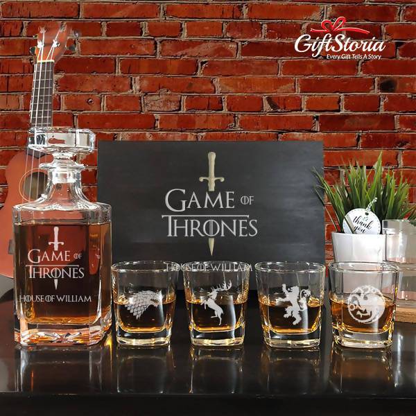 Personalized Whiskey Decanter Set (Sword Design)