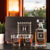 Personalized Whiskey Decanter Set (Design 2)