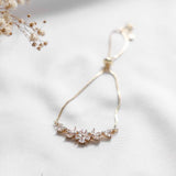 Cherry Blossom Sparkly CZ Gold Bracelet