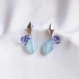 Blue Flower Silver Handmade Earring