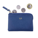 Personalized Saffiano Coin Pouch - Navy