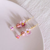 Ethereal Flower #5 Sakura Handmade Flower Gold Earring