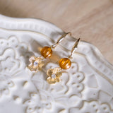 Golden Bronze Flower Gold Handmade Earring