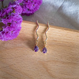 Luxe Purple-Wavy Amethyst Handmade Earring