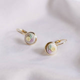 Pastel Pearlescent #17 Polymer Clay Gold Handmade Earring