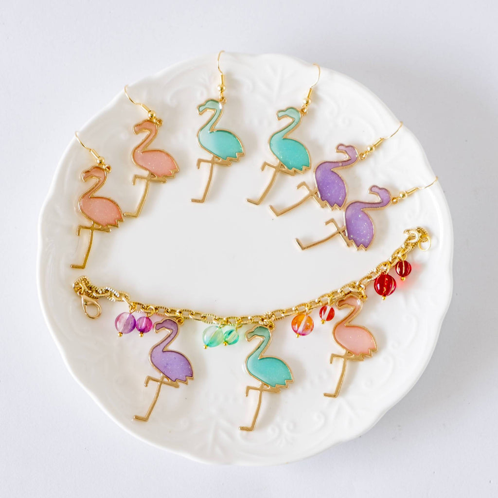 Flamingo Bracelet & Earring Set