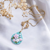 Cherry Blossom Polymer Clay Necklace