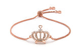 Kelvin Gems Luna Rosey Crown Adjustable Bracelet
