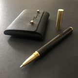 Corporate set B - Leather Business Card Holder + Wooden Pen