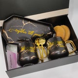 (Personalised wedding gift) Black / White Marble Couple Gift Set