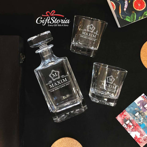 Personalized Whiskey Decanter Set (Design 4)