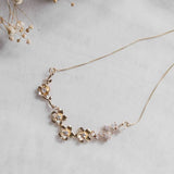 Cherry Blossom CZ Gold Necklace