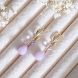 Candy Classy Purple Jade Handmade Earring