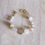 Lustrous Pearl Handmade Gold Bracelet #1