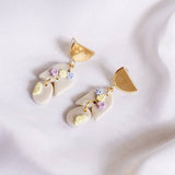 Pastel Pearlescent #14 Polymer Clay Gold Handmade Earring