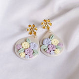 Pastel Pearlescent #12 Polymer Clay Gold Handmade Earring