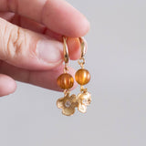 Golden Bronze Flower Gold Handmade Earring