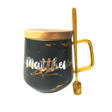 Marble Ceramic Mug With Gold Vein And Facial Towel With/Without PU keychain