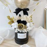 Valentine's Day 2024 Black & Gold Everlasting Personalized Hot Air Balloon