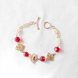 Oriental Fan In Red Handmade Bracelet
